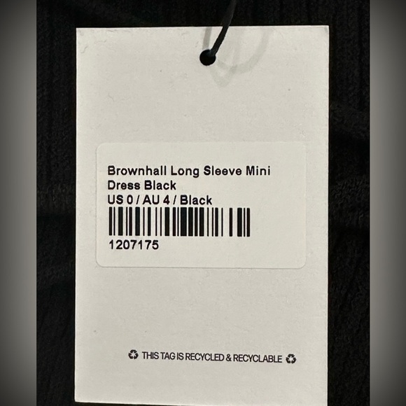SOLD Princess Polly Brownhall Long Sleeve Ribbed Bell Sleeve Black Mini Dress - Picture 11 of 15